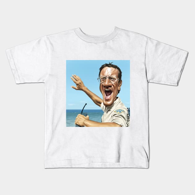 Chief Brody from 'Jaws' Kids T-Shirt by RichardFarrell